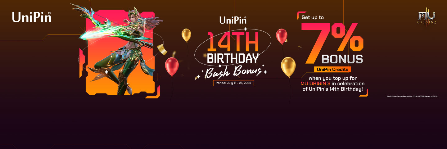 UniPin 14th Birthday Bash Bonus: MU ORIGIN 3 (PH)